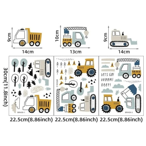 Стикери За Стена Sipo За Детска Стая, Трактори, Багери