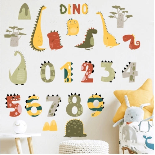 Sipo Стикери За Стена За Детска Стая, Дино Числа
