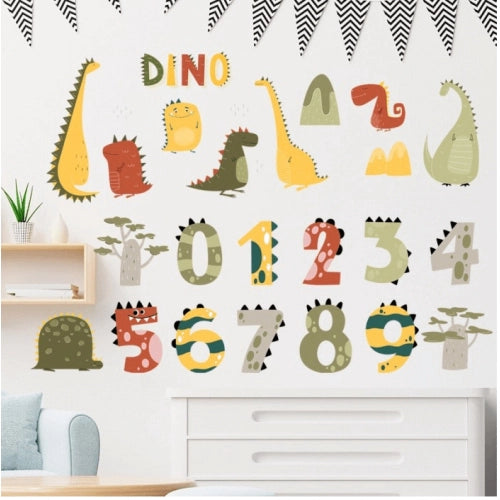 Sipo Стикери За Стена За Детска Стая, Дино Числа