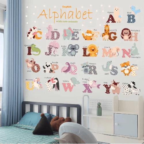 Sipo Стикери За Стена За Детска Стая, Азбука На Животни