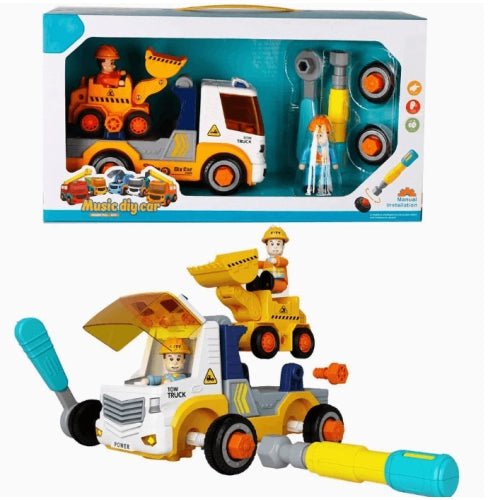 Ice Cold Детско Камионче Сглобяемо Ремарке С Булдозер И Звук Sonne