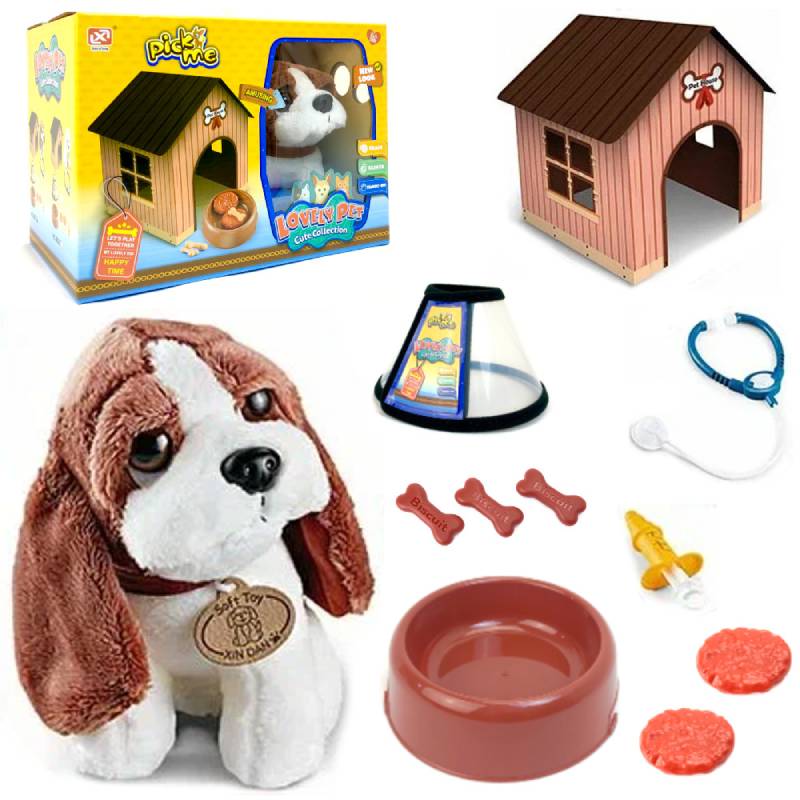 Basset kutya házzal és kiegészítőkkel, Raya Toys