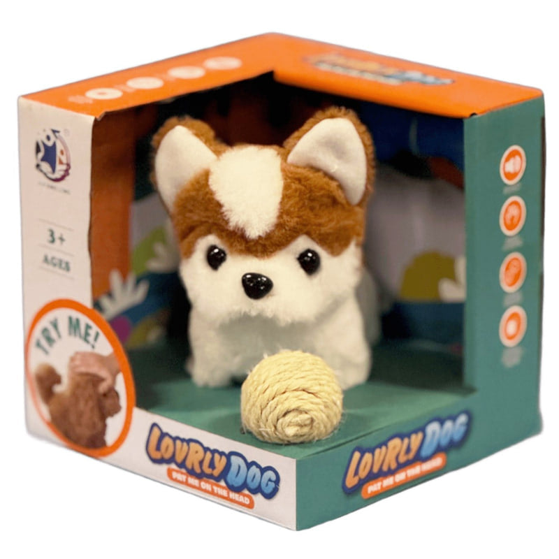 Elemes Kutya Csonttal és Labdával Fehér Világosbarna Raya Toys