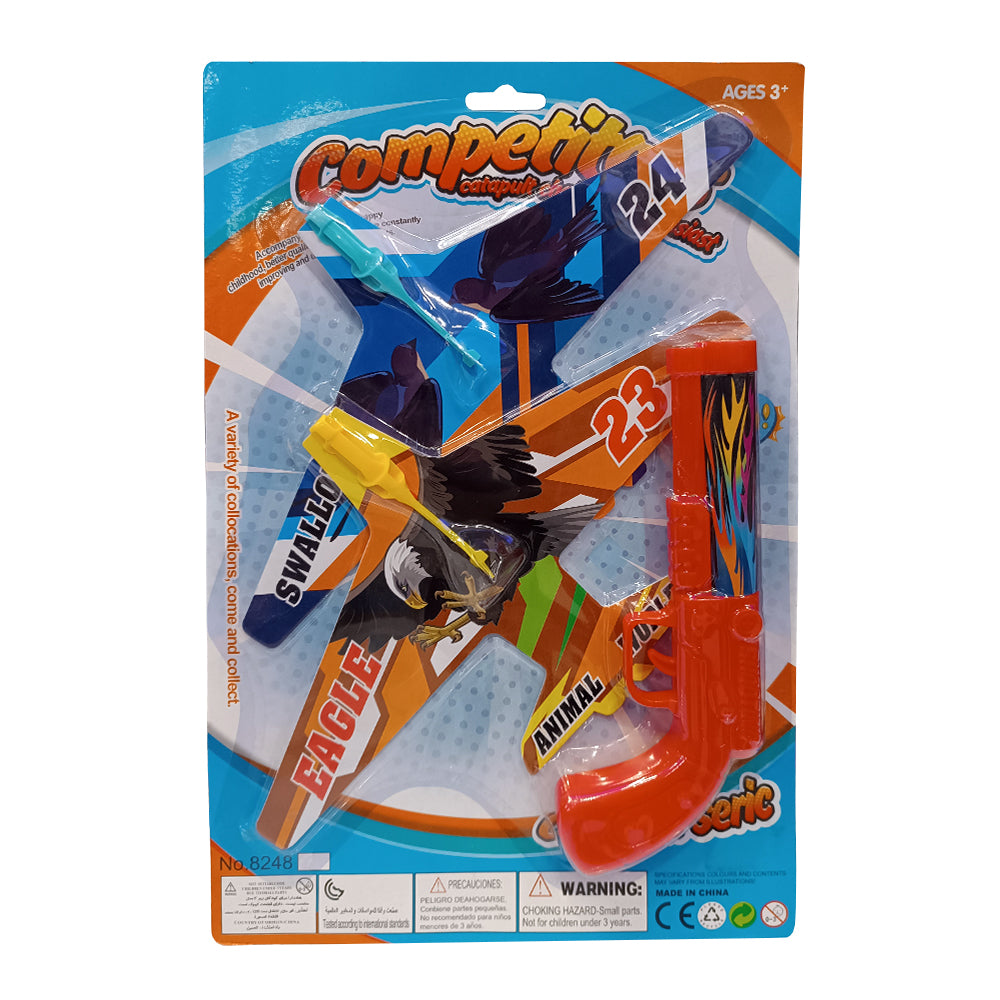 Katapult piros, két repülővel Raya Toys