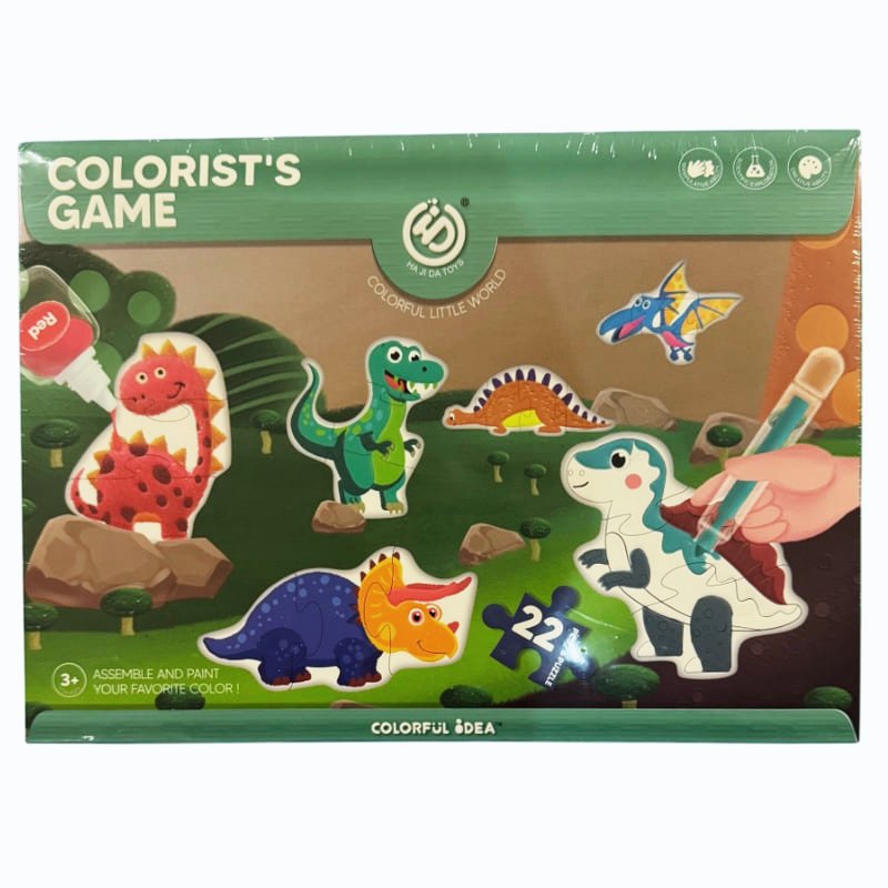 Raya Toys Dinoszauruszok 6 db-os kirakós szett akvarell filctollakkal