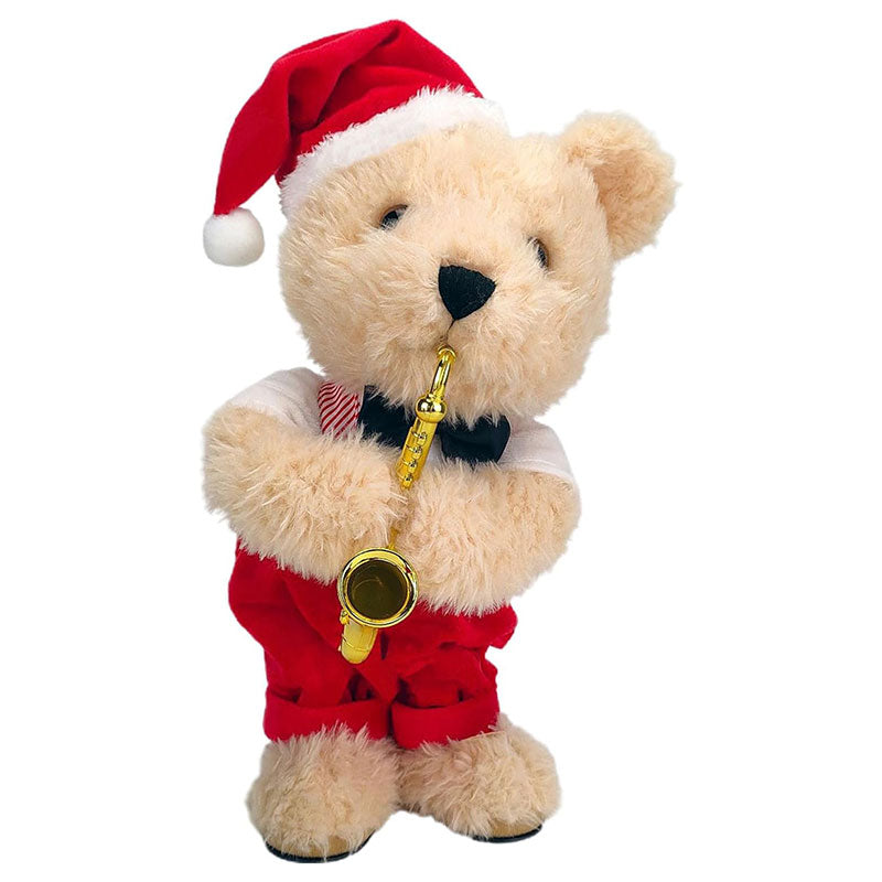 Táncoló karácsonyi bézs maci Raya Toys
