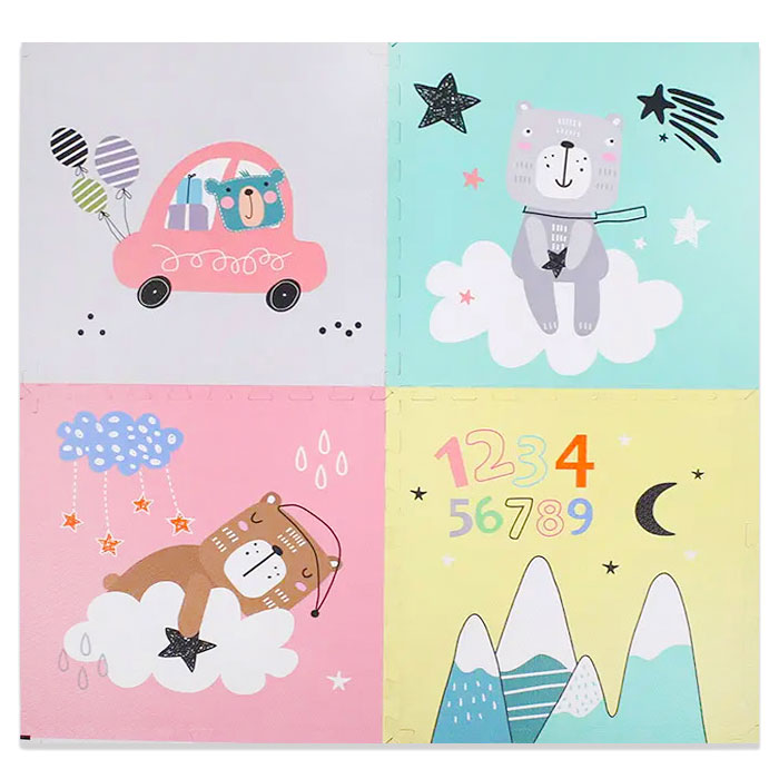 Szivacspuzzle Pasztell Babapuzzle 60*60*1cm 4 db Raya Toys