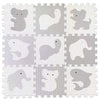 Raya Toys állatos szivacs puzzle, 9 db, fehér/szürke
