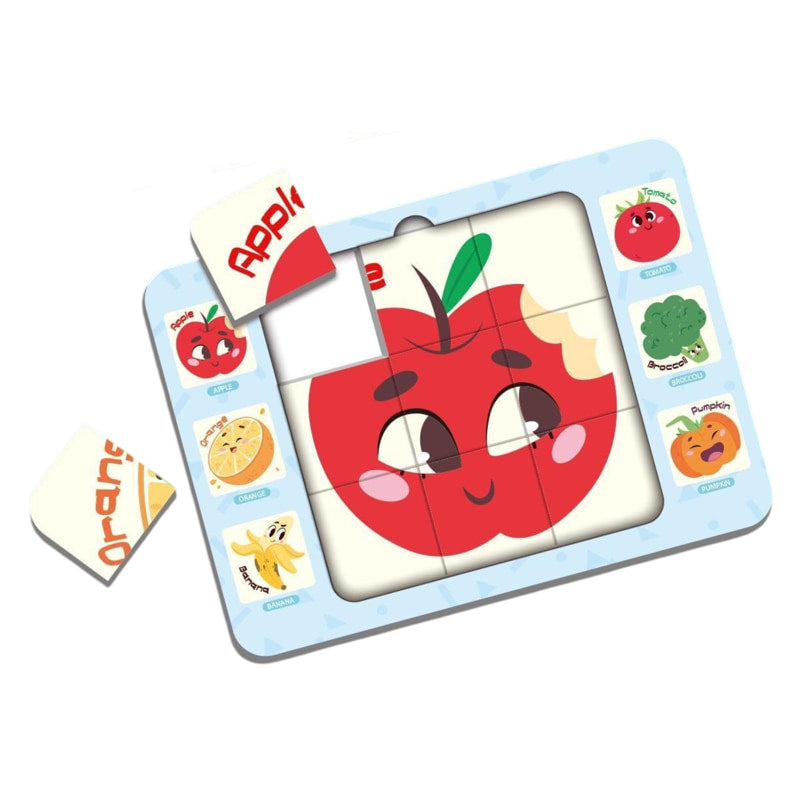 Двулицев Когнитивен Пъзел 27 Ч. С Рамка Плодове Raya Toys
