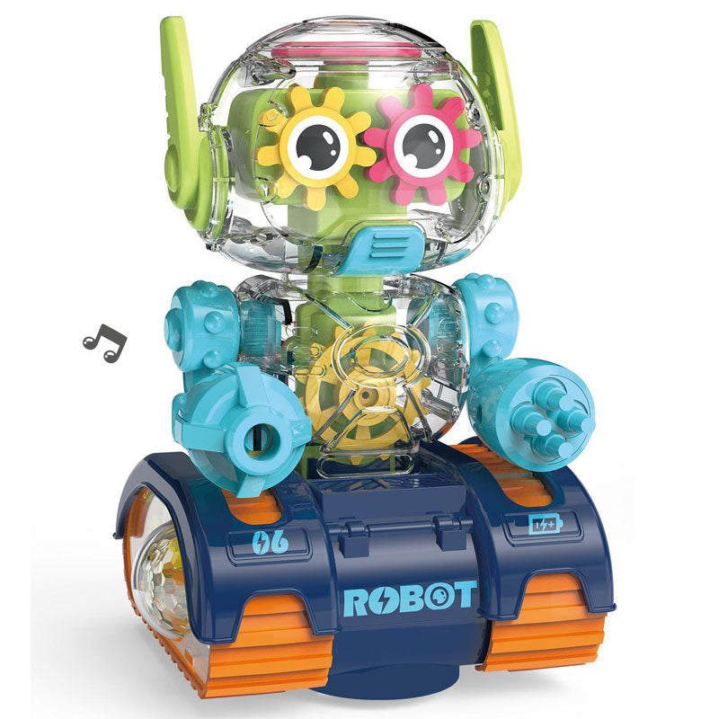 Robot verde alimentat cu baterii