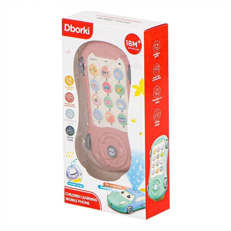 Raya Toys rózsaszín autó telefonnal és projektorral