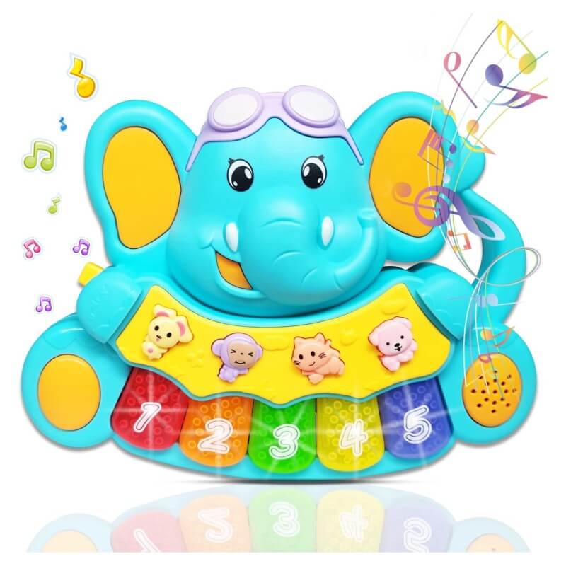 Бебешко Пиано Слонче Син Raya Toys