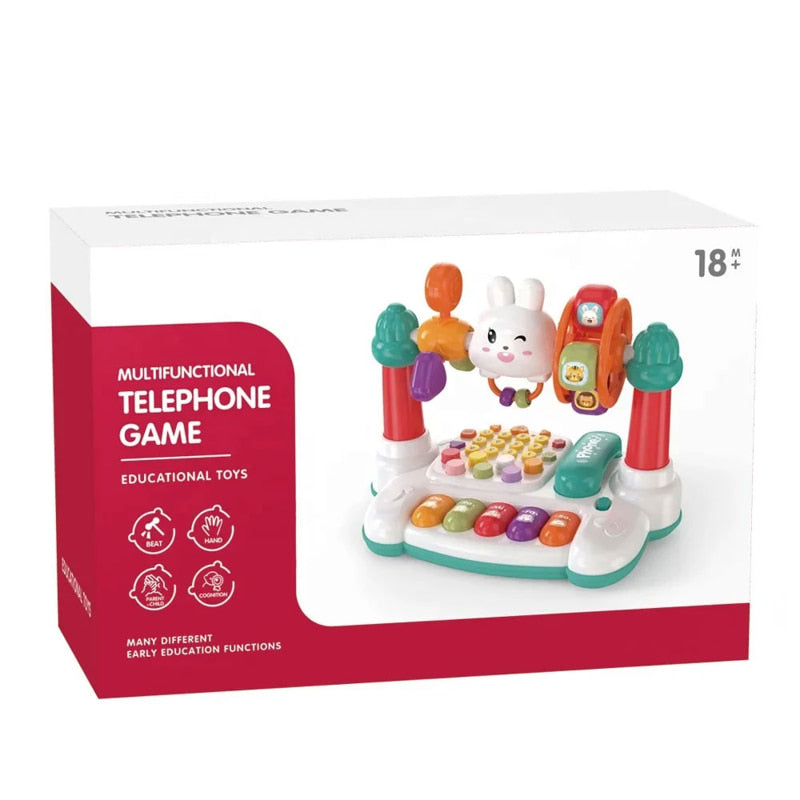 Raya Toys interaktív babazongora telefonnal, kék