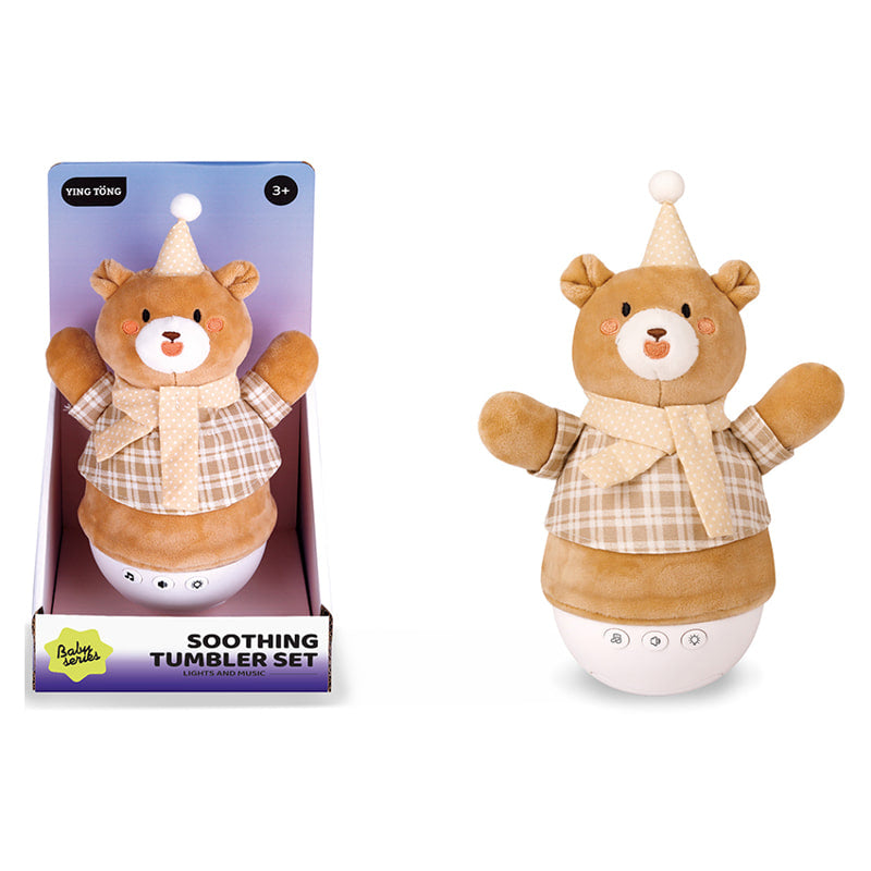 Raya Toys plüss zenélő keljfeljancsi maci