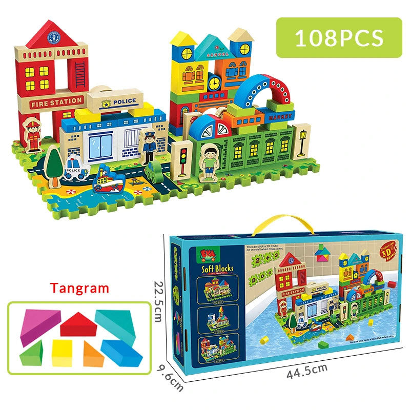 Raya Toys Habszivacs építőjáték - Város, 108 db