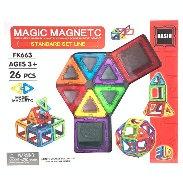 Raya Toys mágneses építőjáték, 26 darabos