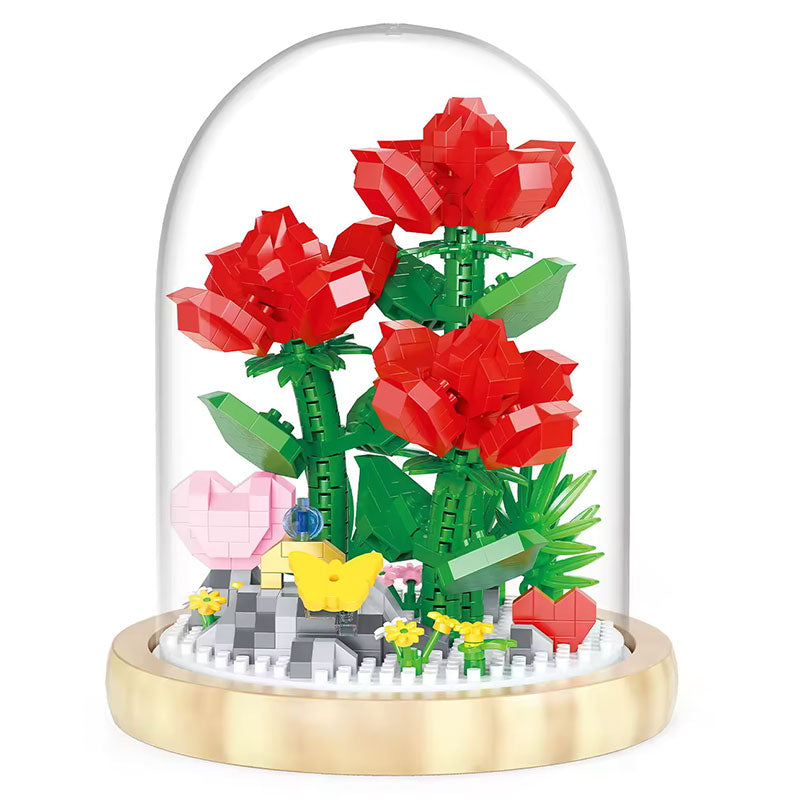 Конструктор Роза Върху Дървена Основа Raya Toys