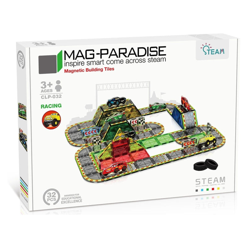 Магнитен Конструктор 32 Ч. Състезателни Коли Raya Toys