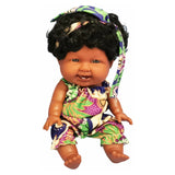 Baba 8" Afroamerikai kisfiú rövid hajjal, overallban – Raya Toys