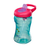 Неразливащо се шише със сламка 12м+ 340мл. синьо Vital Baby