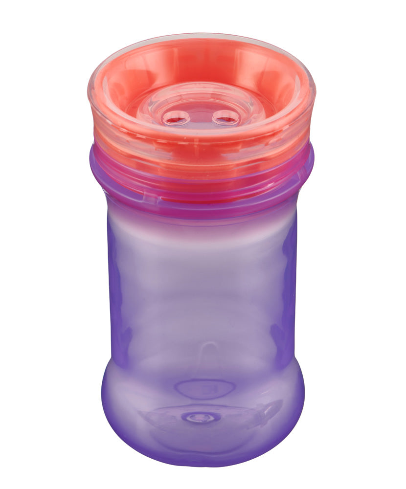 Cană anti-vărsare cu margine moale din silicon pentru sorbție la 360° Purple Vital Baby