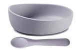 Set cană și linguriță vidată din silicon Violet Vital Baby