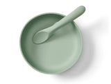 Set de cană și linguriță cu vid Mint Vital Baby din silicon