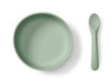 Set de cană și linguriță cu vid Mint Vital Baby din silicon