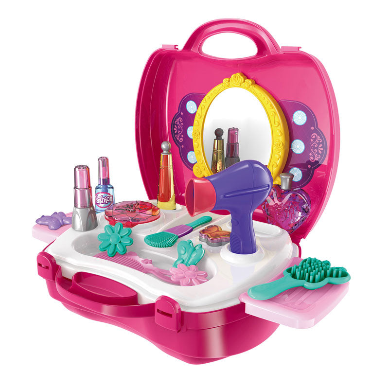 Raya Toys Sminkasztal bőröndben, 21 kiegészítővel
