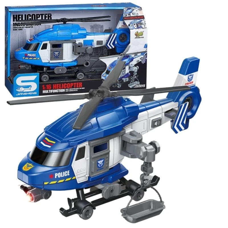 Полицейски Хеликоптер 1:16 Звук И Светлина Син Raya Toys