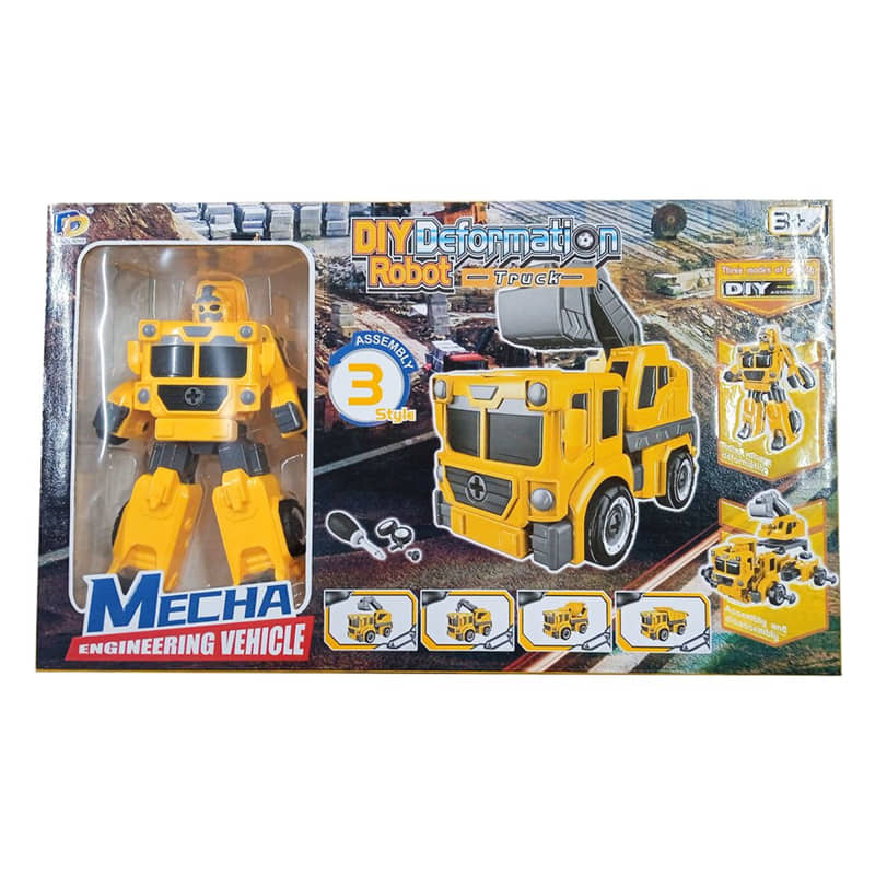 Трансформер Бетоновоз Камион С Кран Жълт Raya Toys