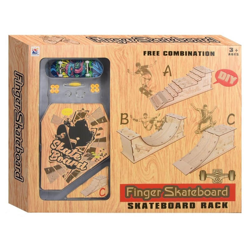 Комплект Скейтборд За Пръстчета И Стойка Raya Toys