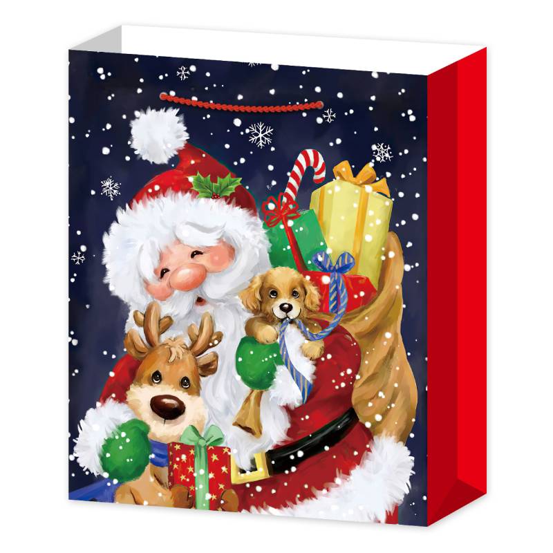 M 3d Торбичка Дядо Коледа С Еленче И Кученце Raya Toys