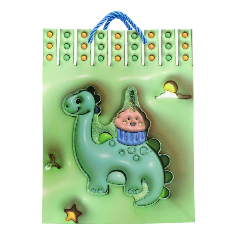 M,3d+ Хартиена Торбичка Динозавър Зелен Raya Toys