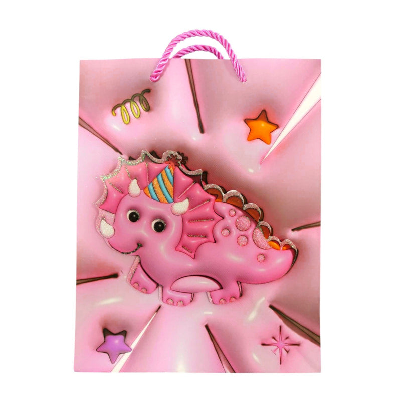 M,3d+ Хартиена Торбичка Динозавър Розов Raya Toys
