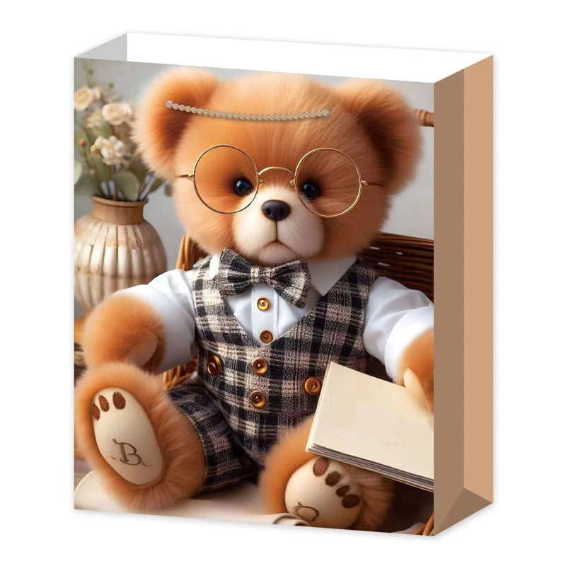 M,3d Хартиена Торбичка Кафяво Мече С Елече Raya Toys