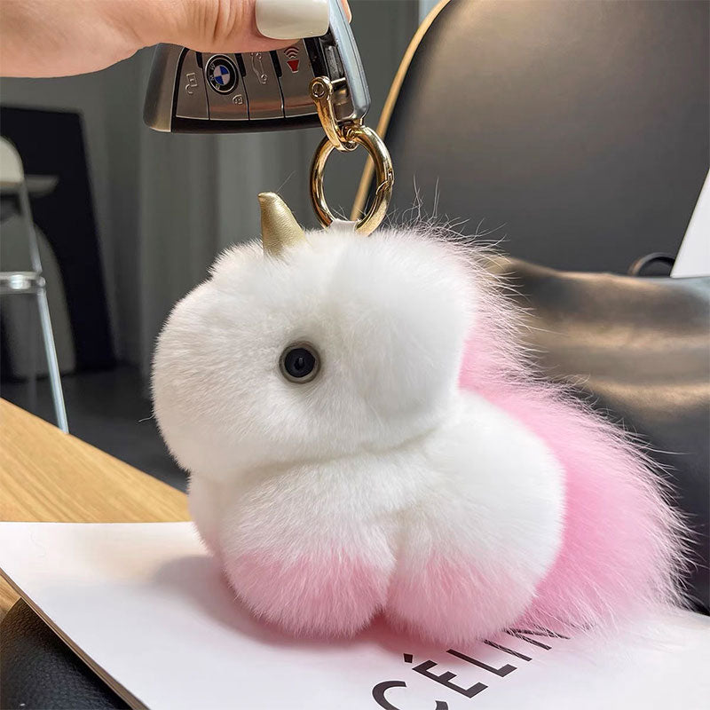 Ключодържател Еднорог Розов Естествен Косъм Raya Toys