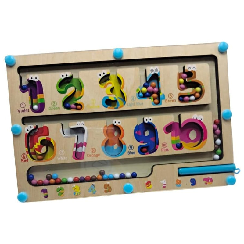 Дървена Дъска С Магнитни Топчета Цифри Raya Toys