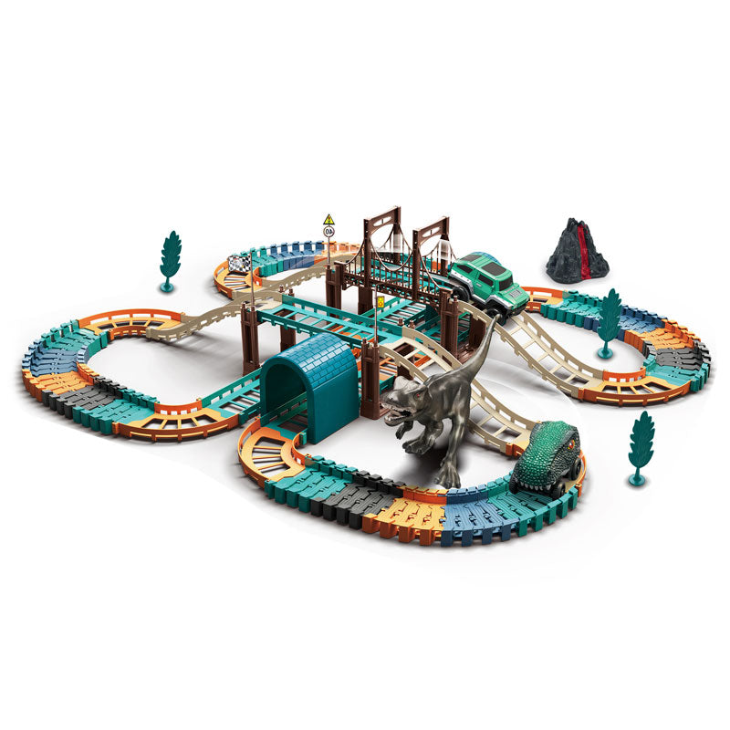 Dino Track versenypálya 137 db, elemes, Raya Toys