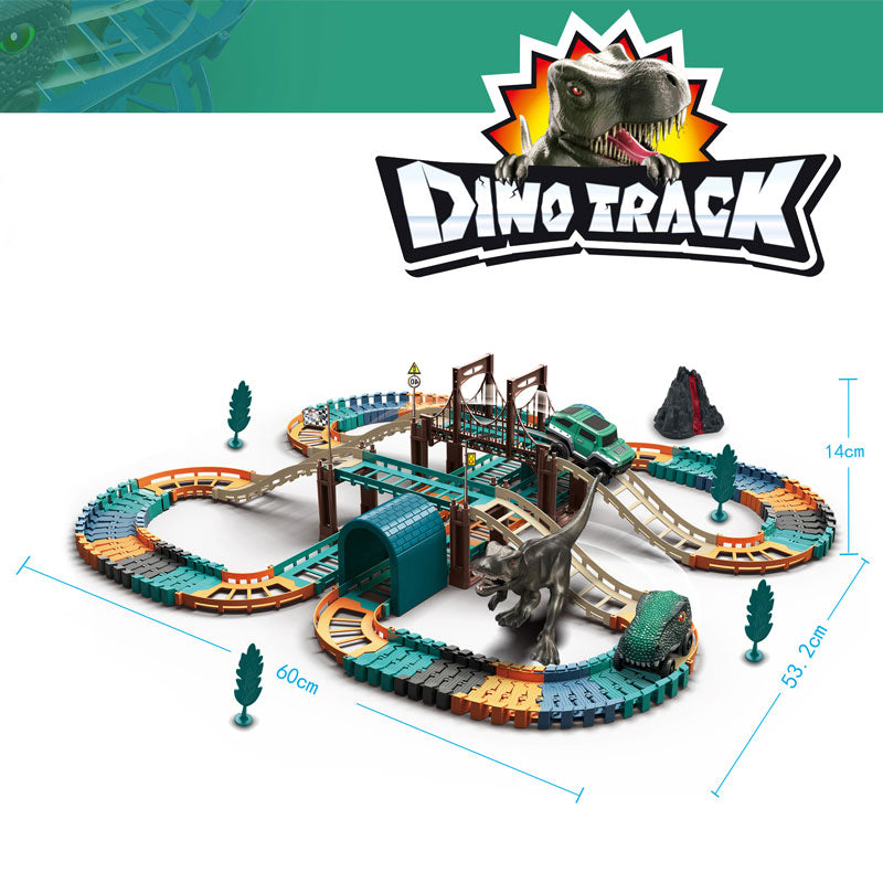 Dino Track versenypálya 137 db, elemes, Raya Toys