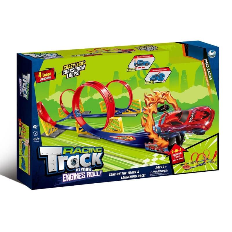 Писта Crazy 360° С 4 Лупинга И Кола Raya Toys