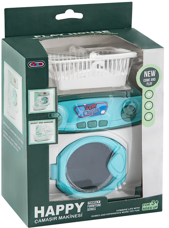 Mașină de spălat într-o cutie cu coș de rufe 19x14x8