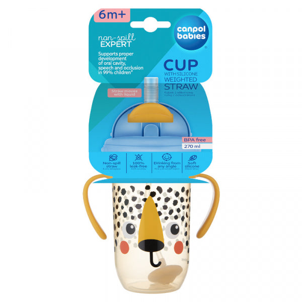 Чаша Нетеч Със Сламка И Дръжки 270мл F Canpol