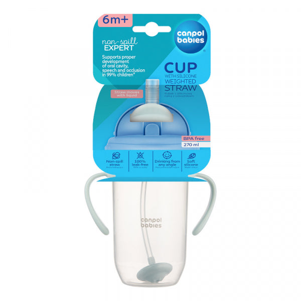 Чаша Нетеч Със Сламка И Дръжки 270мл Canpol