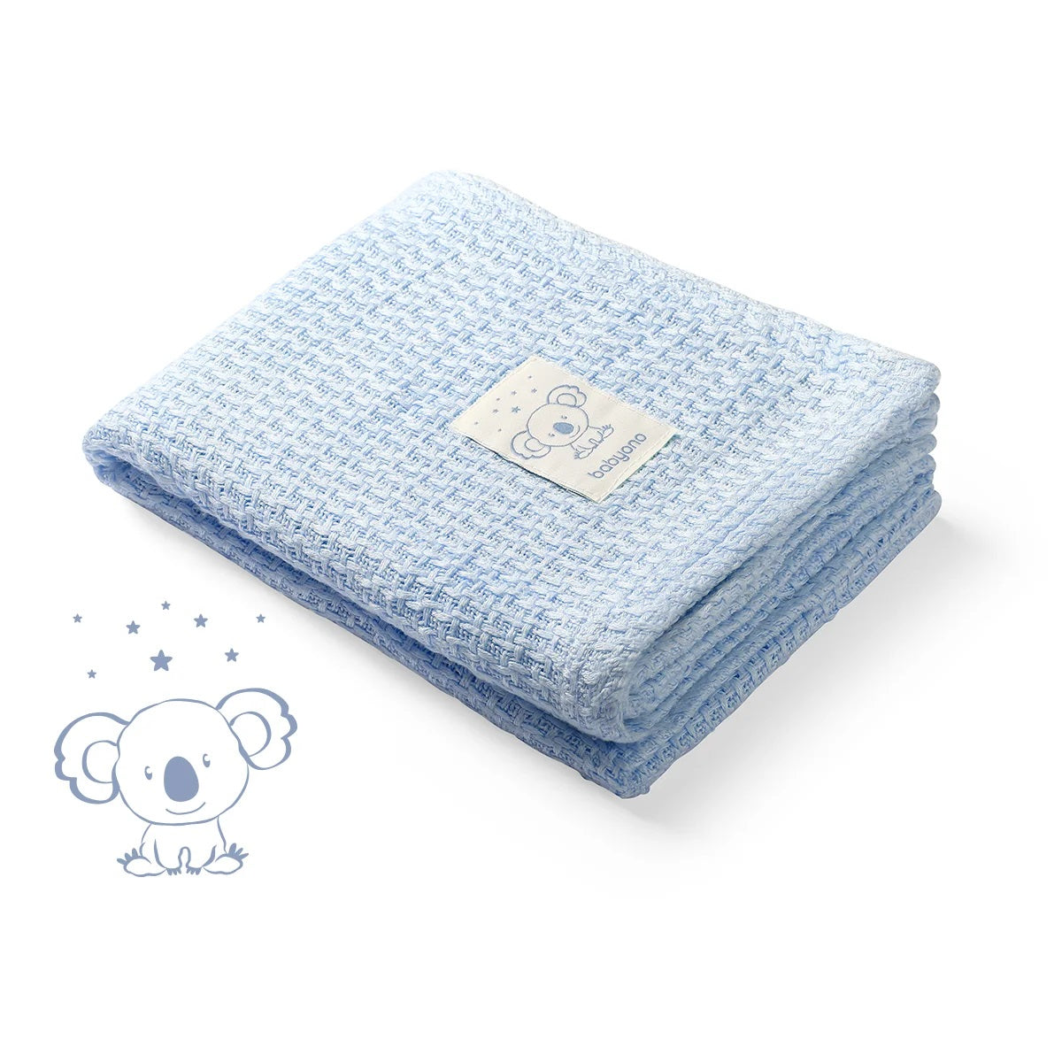 02 Одеало Бамбук 75 X 100 Cм Синьо Babyono