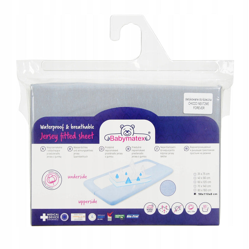 Протектор С Ластик Jersey 58x110 Сив Baby Matex