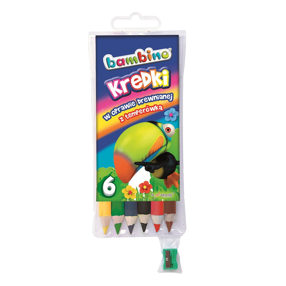 Creioane 6 culori cu ascuțitoare Bambino Bear