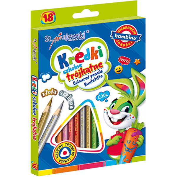Creioane colorate 18 bucăți într-o cutie de carton