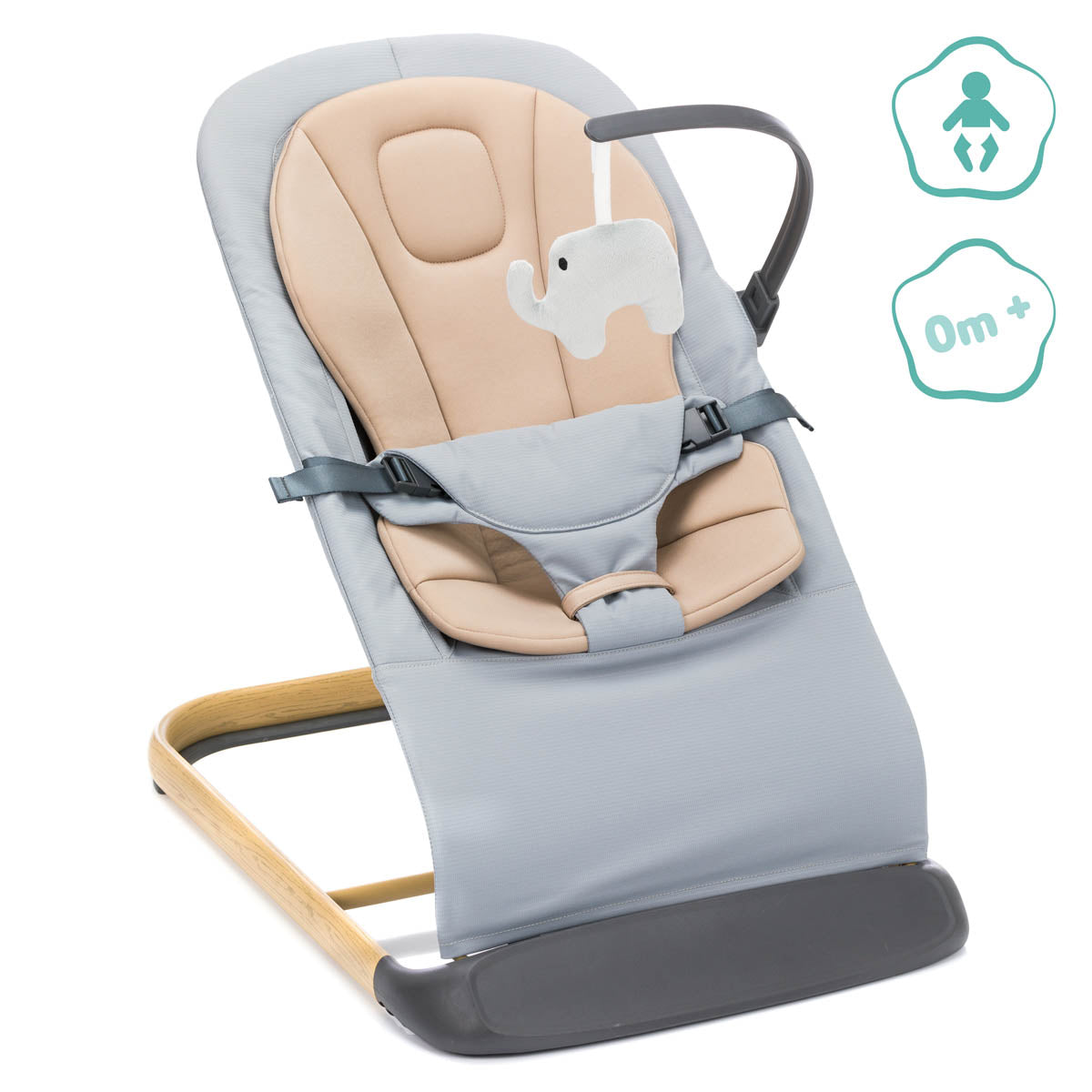 Fillikid Бебешки Шезлонг Star - Grey-Beige