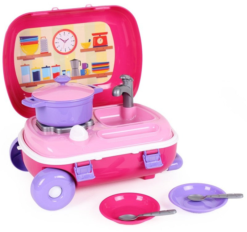 Cărucior de bucătărie pe roți cu mâner detașabil 35X25X16